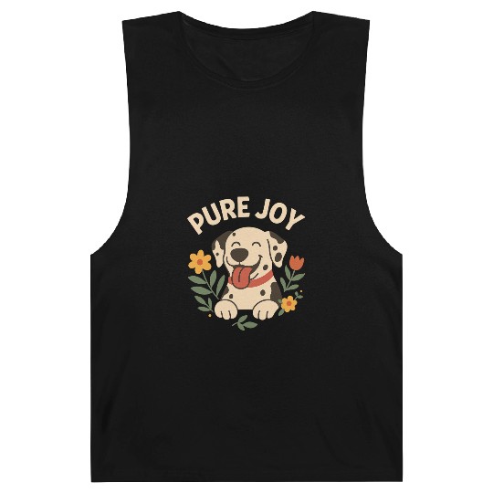 Happy Dalmatian with Floral Accent Barnard Tanks