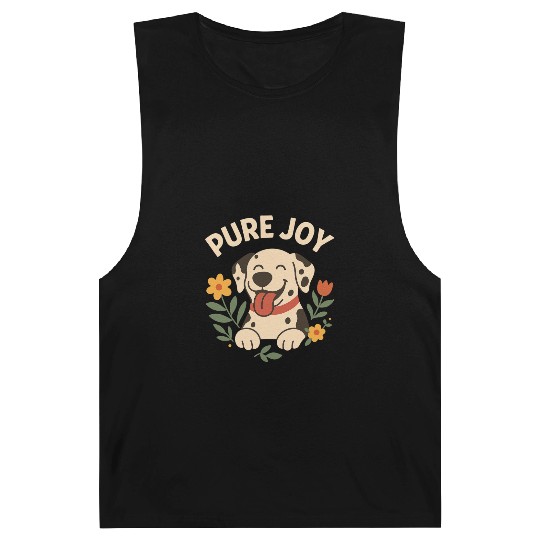 Happy Dalmatian with Floral Accent Barnard Tanks
