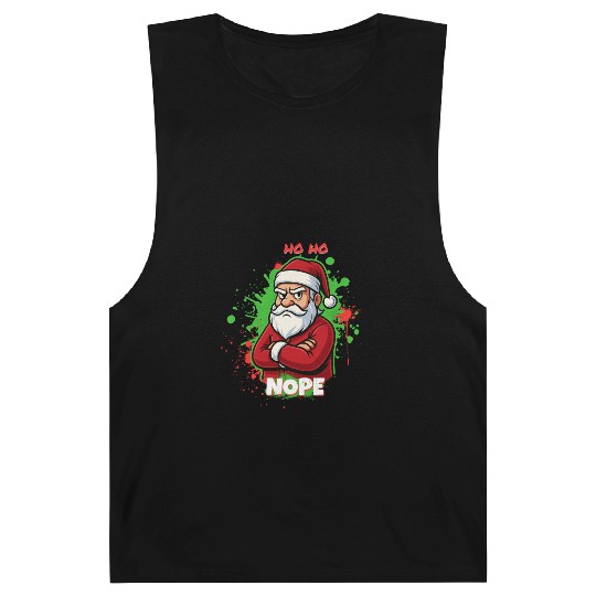Ho Ho Nope – Grumpy Santa Art Barnard Tanks