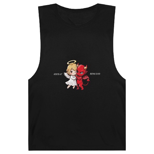 Heavenly Angel vs Devil Cartoon Design Barnard Tanks