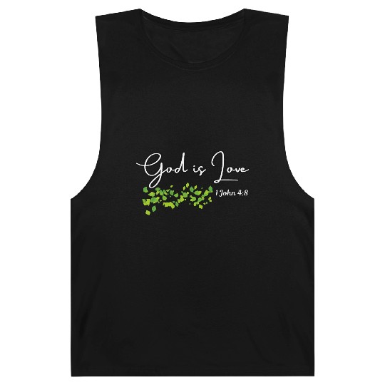 God is Love Biblical Leaf Design Barnard Tanks