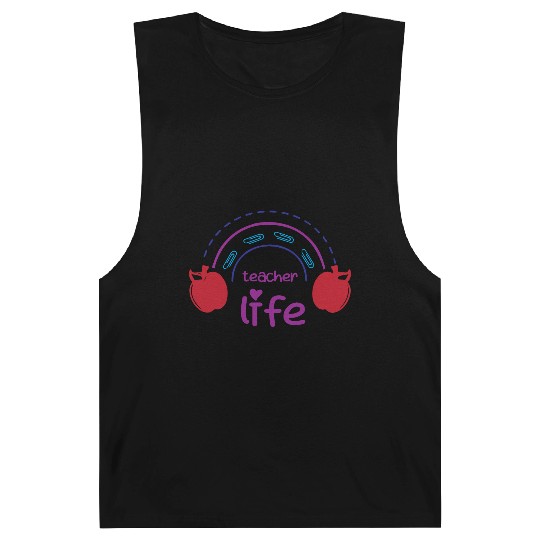 Teacher Life – Rainbow & Apple Design Barnard Tanks