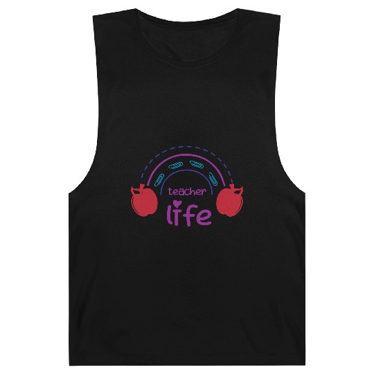 Teacher Life – Rainbow & Apple Design Barnard Tanks