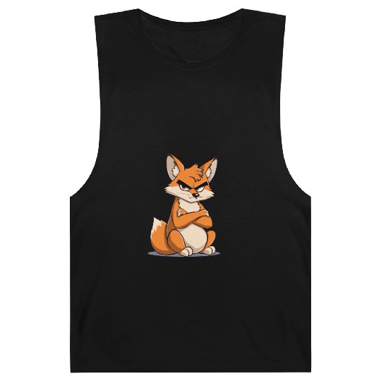 Grumpy cartoon Fox with serious expression Barnard Tanks