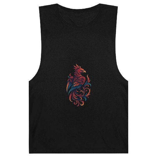 Vibrant Mythical Phoenix Tattoo Design Barnard Tanks