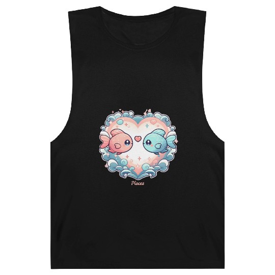 Celestial Pisces Love Heart Illustration Barnard Tanks