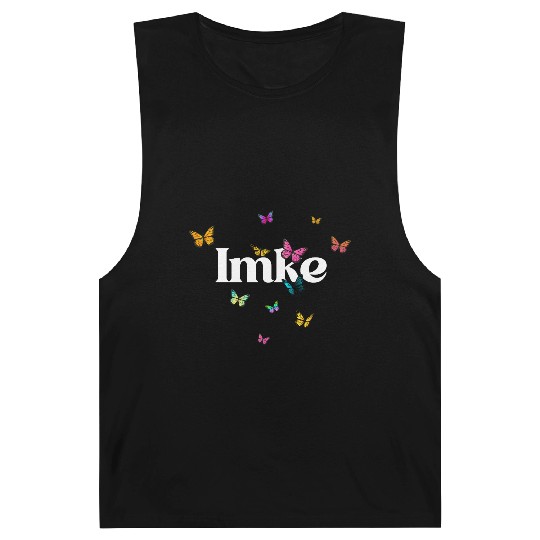 IMKE - beautiful girl name with cute butterflies Barnard Tanks