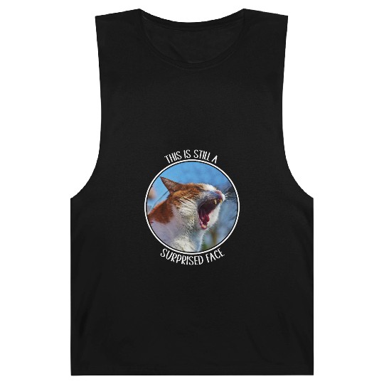 This is Still A Surprised Face Funny Cute Cat Meme Barnard Tanks