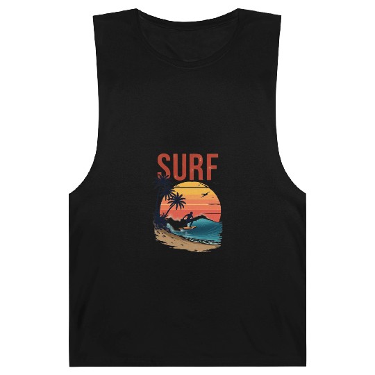 Sunset Surfing Beach Scene Barnard Tanks