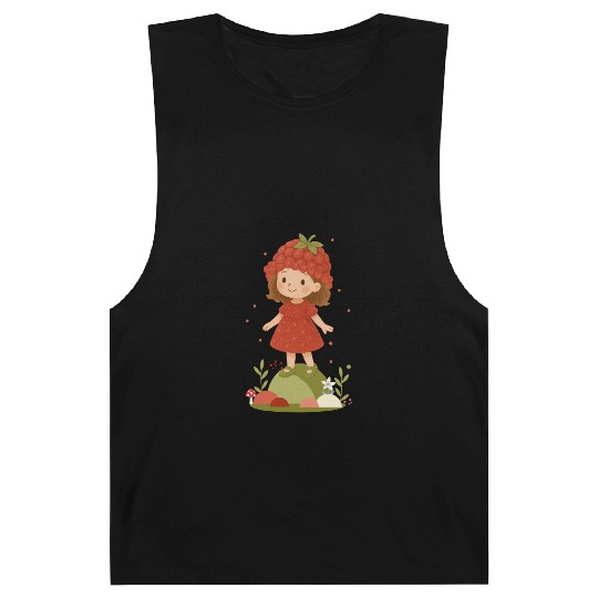 Cute Raspberry Girl Illustration Barnard Tanks