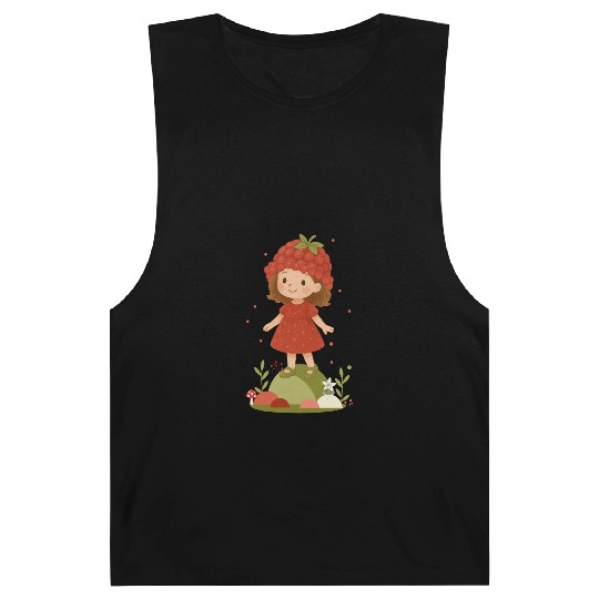 Cute Raspberry Girl Illustration Barnard Tanks