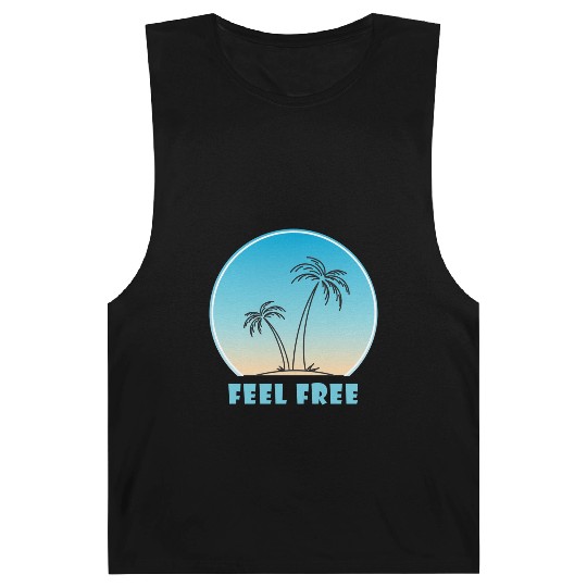 Tropical Sunset Palm Illustration Barnard Tanks
