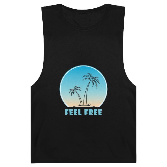 Tropical Sunset Palm Illustration Barnard Tanks