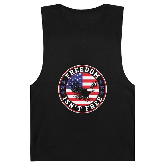 Freedom Isn’t Free Eagle US Flag Patriotic Apparel Barnard Tanks