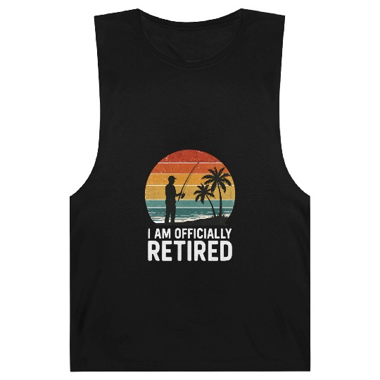 I Am Officially Retired Fishing Sunset Design Barnard Tanks