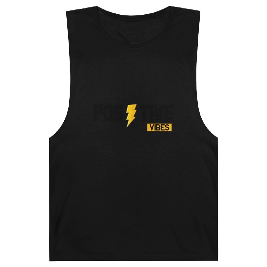 Positive Vibes Only – Motivational Lightning Bolt  Barnard Tanks