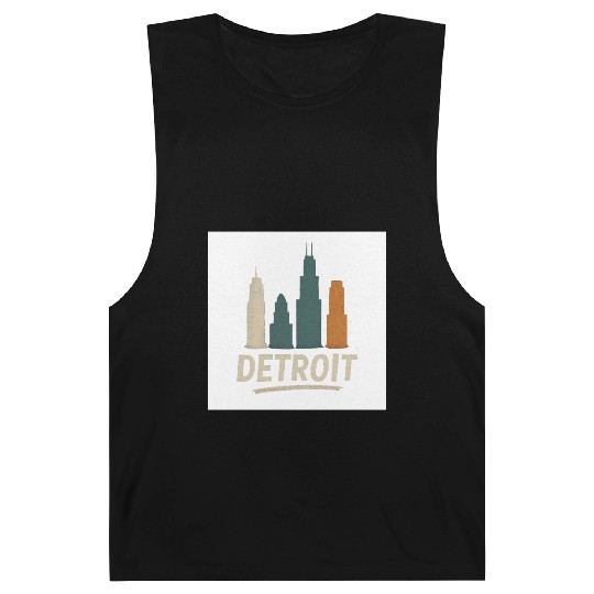 Detroit Skyline Street Vibes Barnard Tanks
