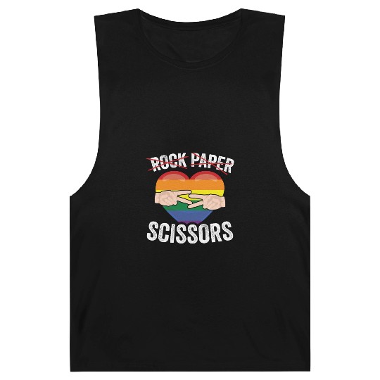 Funny Rock Paper Scissors LGBTQ LGBT Community Barnard Tanks
