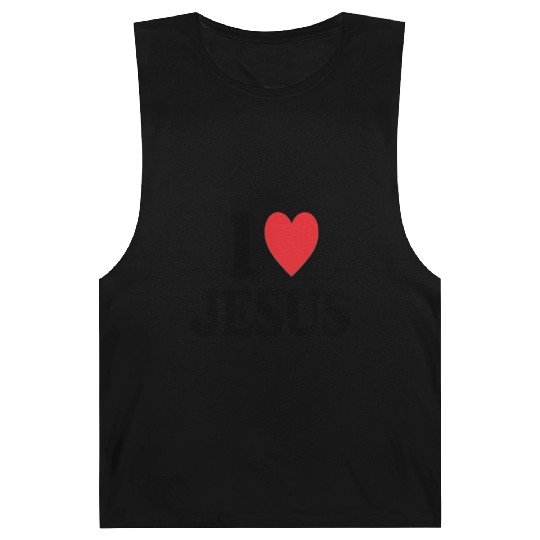 Heart and Cross with I Love Jesus Message Barnard Tanks