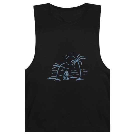 Minimalist Coastal Sunset Illustration Barnard Tanks
