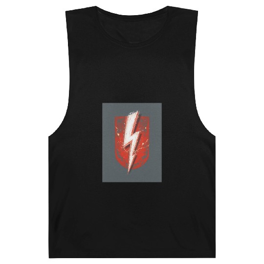Red Lightning Bolt Graphic – Superhero Thunder Barnard Tanks