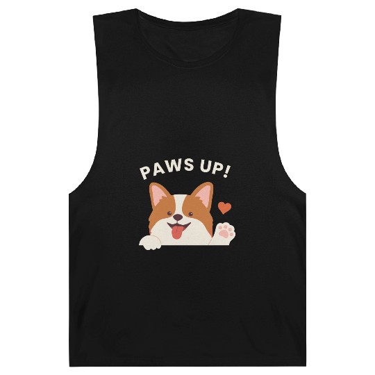 Playful Puppy Paws Up Barnard Tanks Design