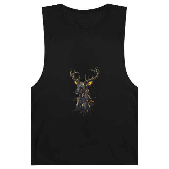 Geometric Stag Illustration for Apparel Barnard Tanks
