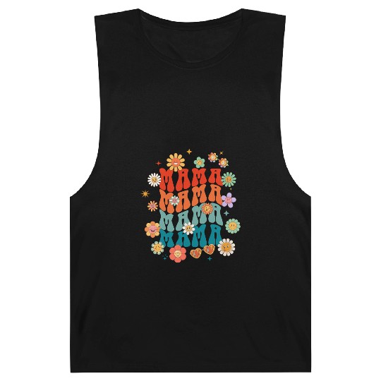 Retro Flower Smile Typography Design Barnard Tanks