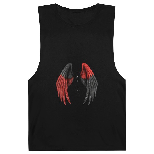 Red and Black Angel Wings Illustration Barnard Tanks