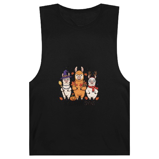 Hallothanksmas Llama Trio Halloween Xmas Barnard Tanks Gift