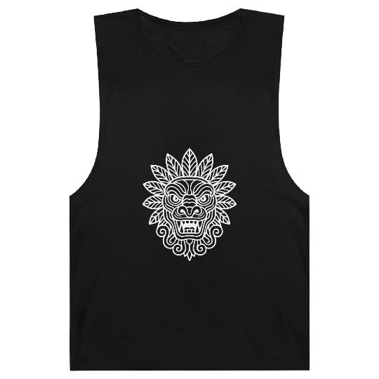 Feathered Serpent God Aztec Line Art Barnard Tanks