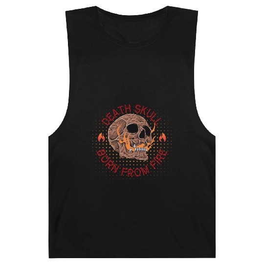Burning Skull Death Skulle Graphic Barnard Tanks