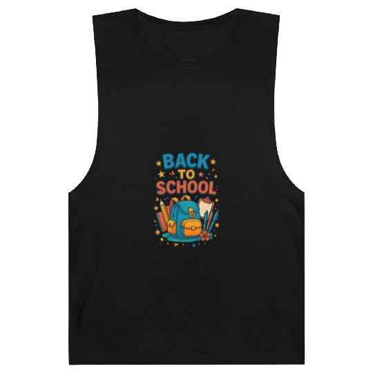 Colorful Back to School Backpack Design Barnard Tanks