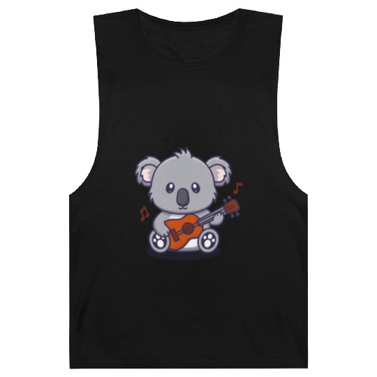 Cute Koala Playing Guitar Illustration Barnard Tanks