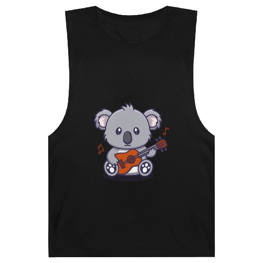 Cute Koala Playing Guitar Illustration Barnard Tanks
