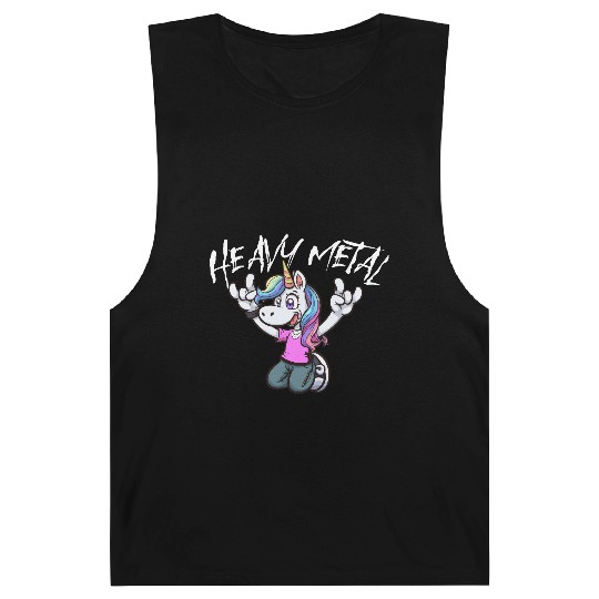 Vibrant Unicorn Rock Hand Design heavy Metal Barnard Tanks