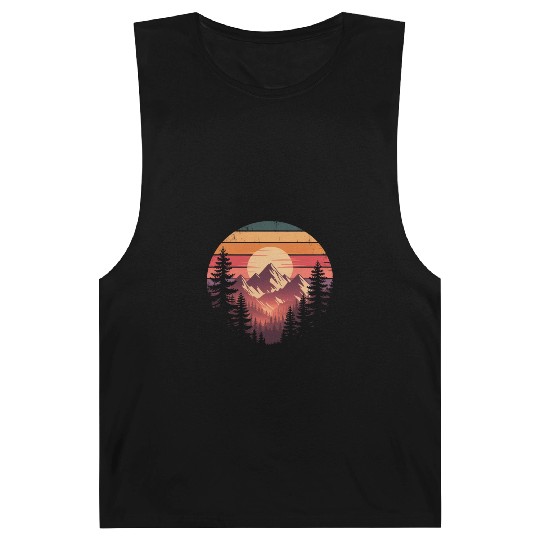 Sunset Mountain Forest Illustration Barnard Tanks