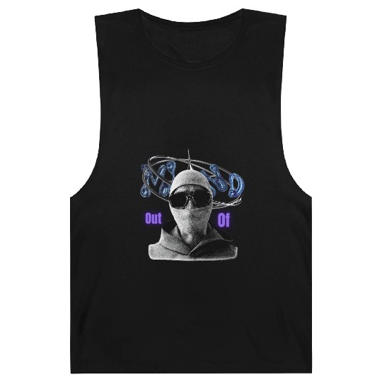 Futuristic Masked Figure with Digital Halo Barnard Tanks