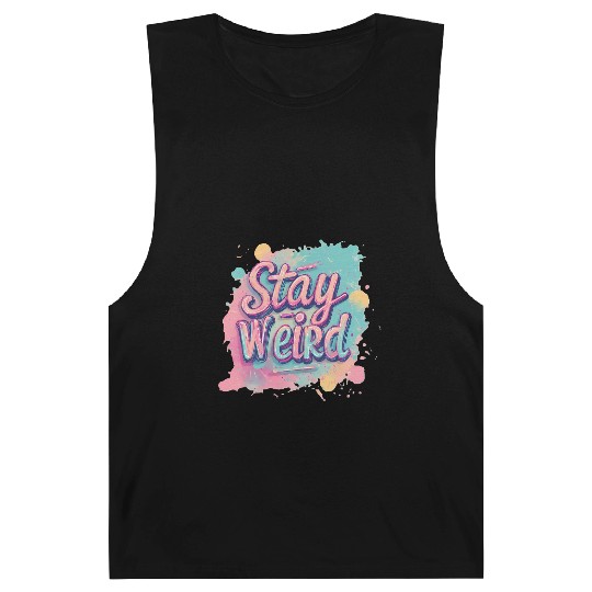 Stay Weird Neon Graphic Design Barnard Tanks