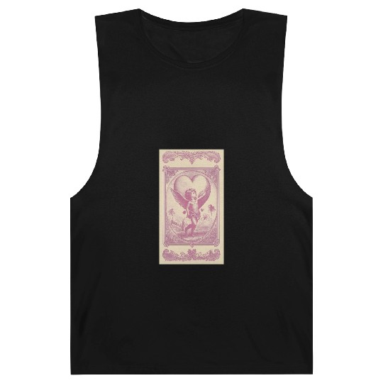 Vintage Cupid Heart Illustration Barnard Tanks