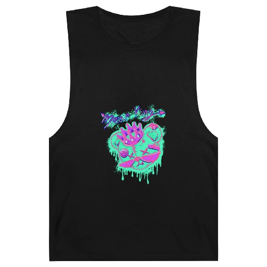 Neon Teddy Bear with Crown and Sunglasses Barnard Tanks