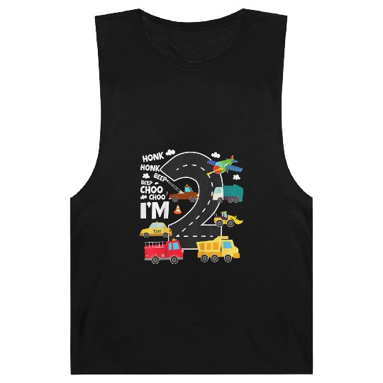 Kids Birthday 2 Traffic Vehicles Number Two Design Barnard Tanks