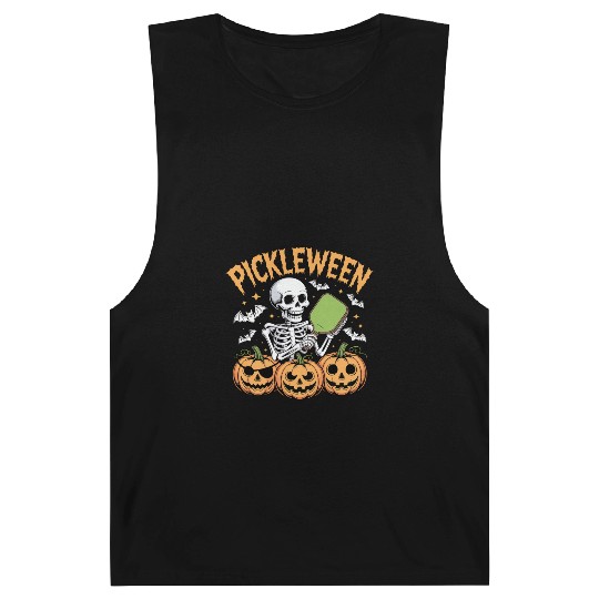 Pickleween Halloween Pickleball Player Funny Barnard Tanks