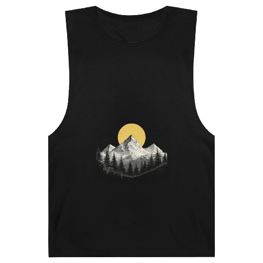 Mountain Silhouette with Full Moon Barnard Tanks