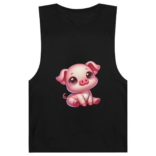 Cute piglet cartoon farm kawaii agriculture farmer Barnard Tanks