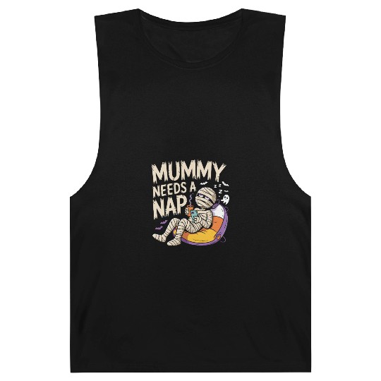 Mummy with Coffee Napping Design Barnard Tanks