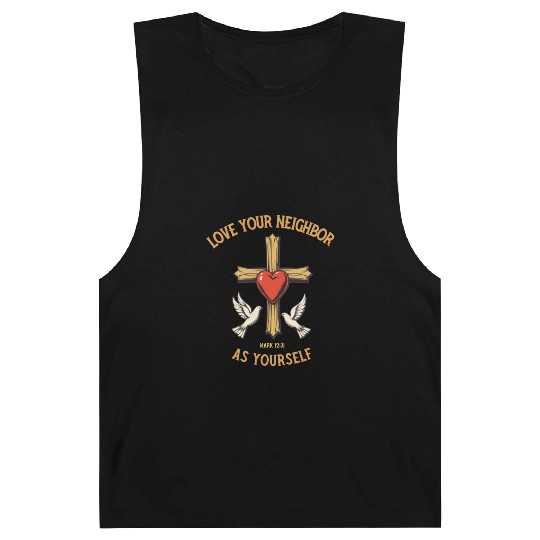 Love Your Neighbor Cross Illustration bible verse Barnard Tanks