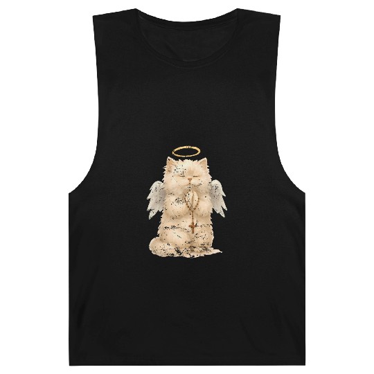 Heavenly Praying Cat with Angel Wings Barnard Tanks