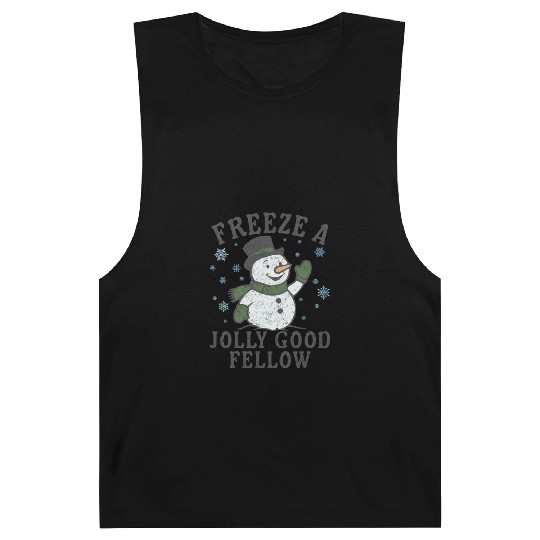 Frosty Snowman Jolly Greeting Design Barnard Tanks