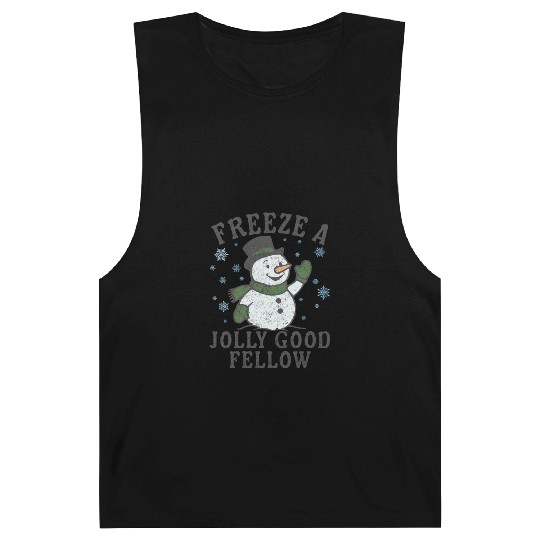 Frosty Snowman Jolly Greeting Design Barnard Tanks